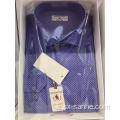 Chemise Homme Violet Imprimée à Manches Longues